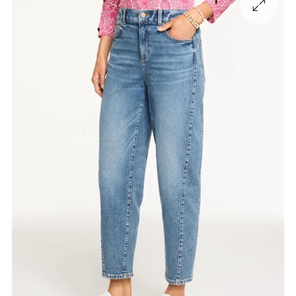 Talbots Women Relaxed Barrel Jeans Size 16 Carlina Wash Denim😍 - Picture 2 of 13